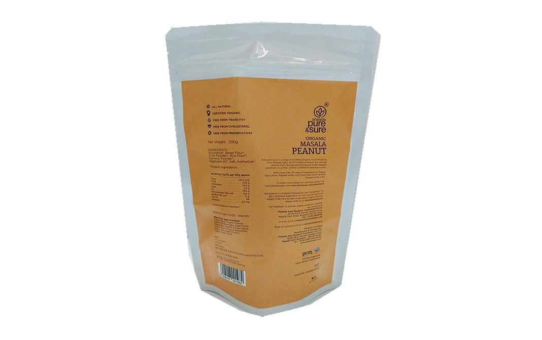 Pure & Sure Organic Masala Peanut    Pack  200 grams